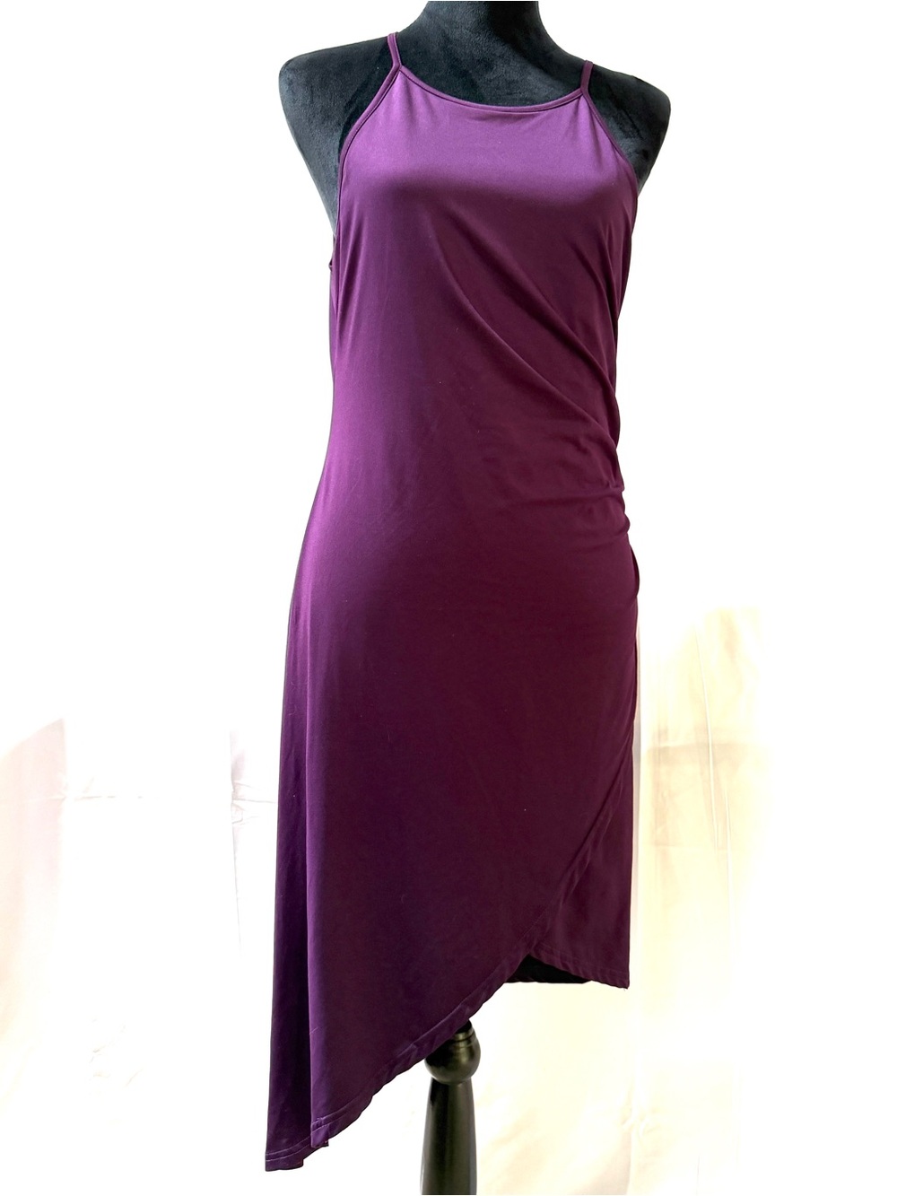 Elia Cher Purple Asymmetric Slip Dress - Size 10